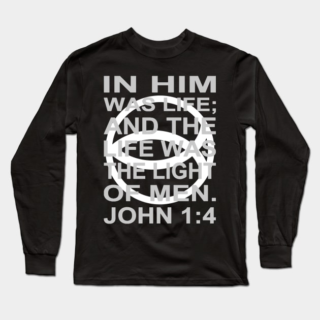 White Ichthys – John 1:4 Long Sleeve T-Shirt by J. Rufus T-Shirtery